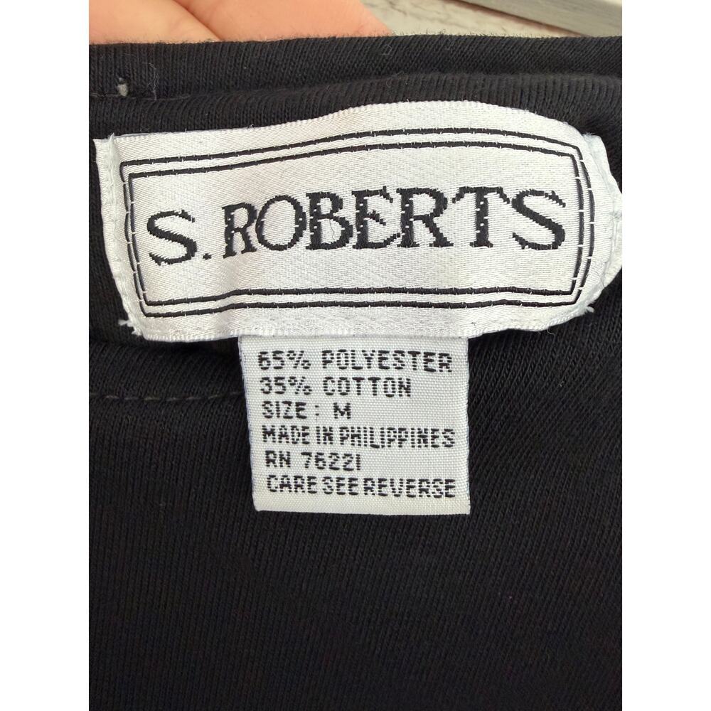 S Roberts Black Long Sleeve Dress Studded Hem Size M - Picture 4 of 6